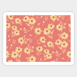 The cute flower pattern in light yellow and peach fresh spring colours Sticker